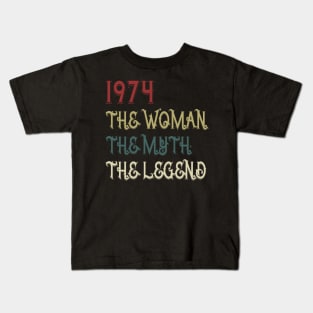 Vintage Retro 1974 Legend Gift 46th Birthday Womens Kids T-Shirt